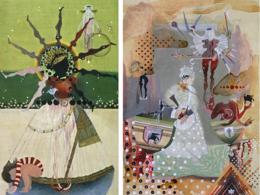 Two artworks by Shahzia Sikander