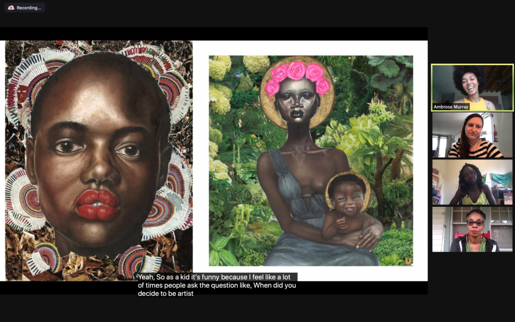 Screenshot of a virtual panel conversation