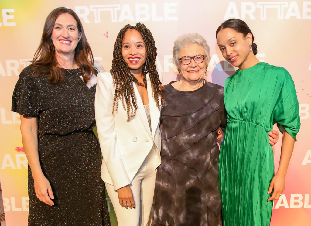 Jessica L. Porter, Dr. Nicole R. Fleetwood, Carol Cole Levin, and Legacy Russell pose for a photo