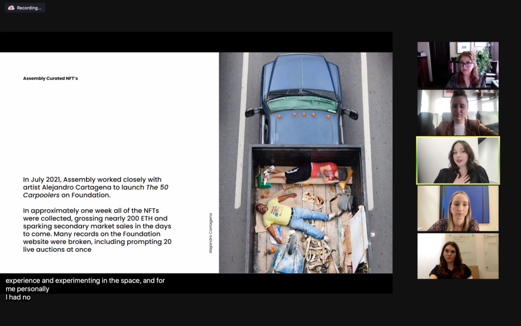 Screenshot of a virtual panel conversation