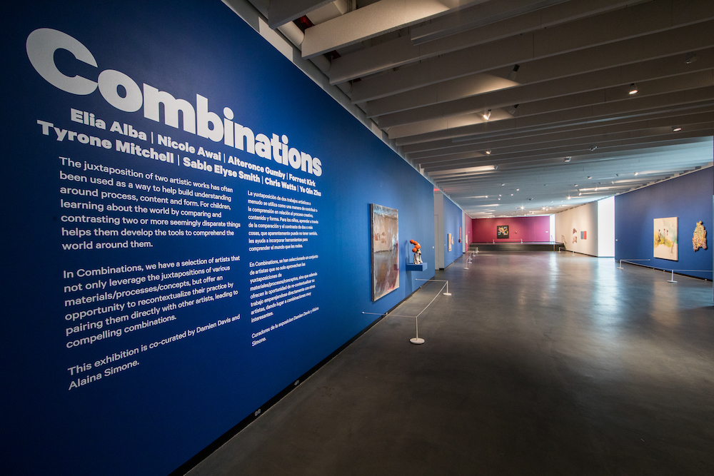 "Combinations" exhibition entryway, photograph by Timothy Lee