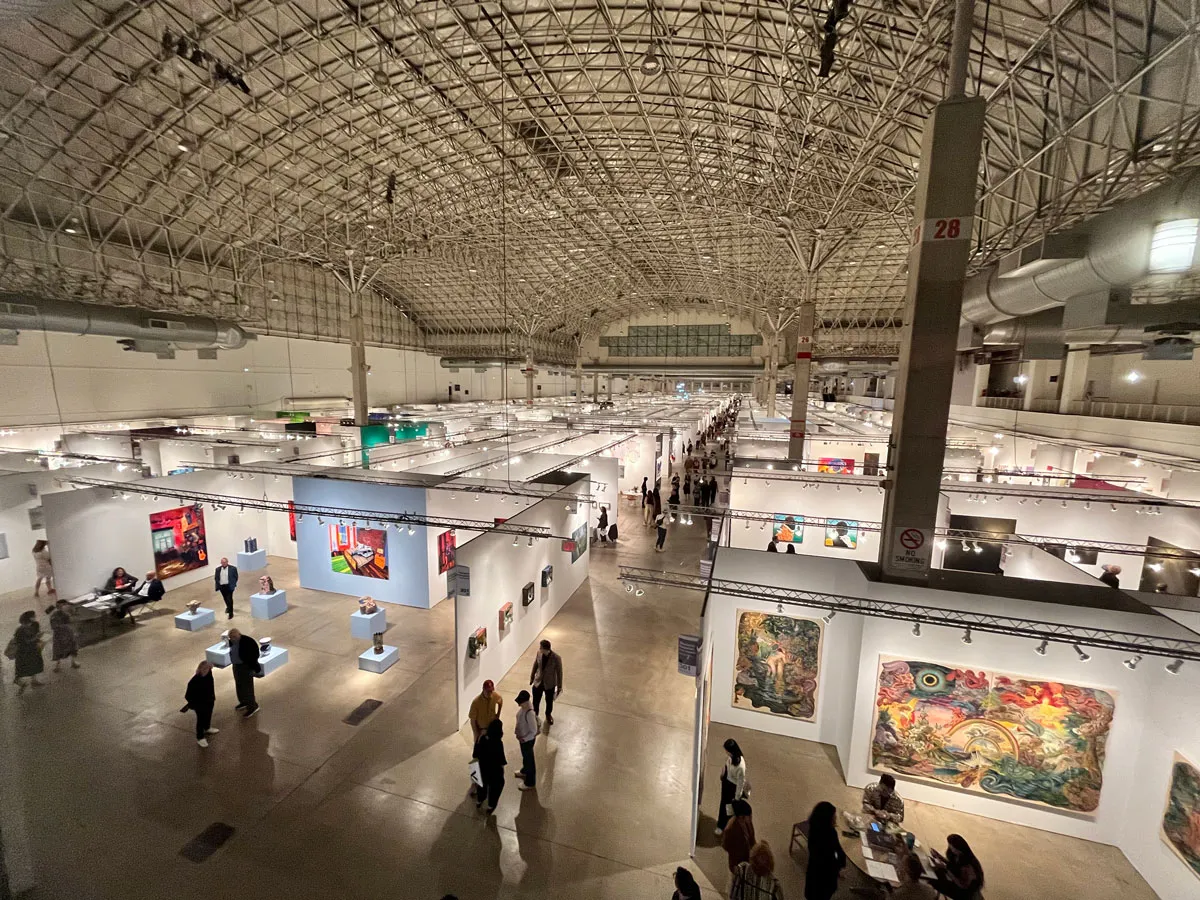 Interior shot of EXPO Chicago art fair