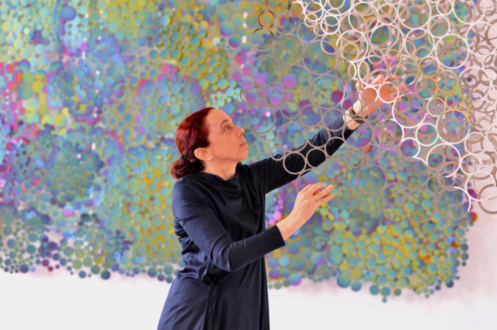 Alyson Shotz working on a piece, copyright Carin Quirke Photography