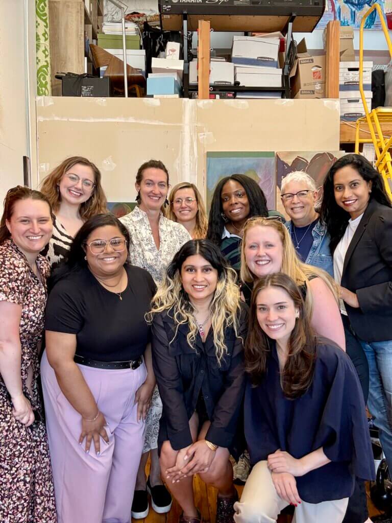 Group at Baseera Khan's studio
