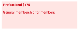 Professional Level Membership - $175 - General Level