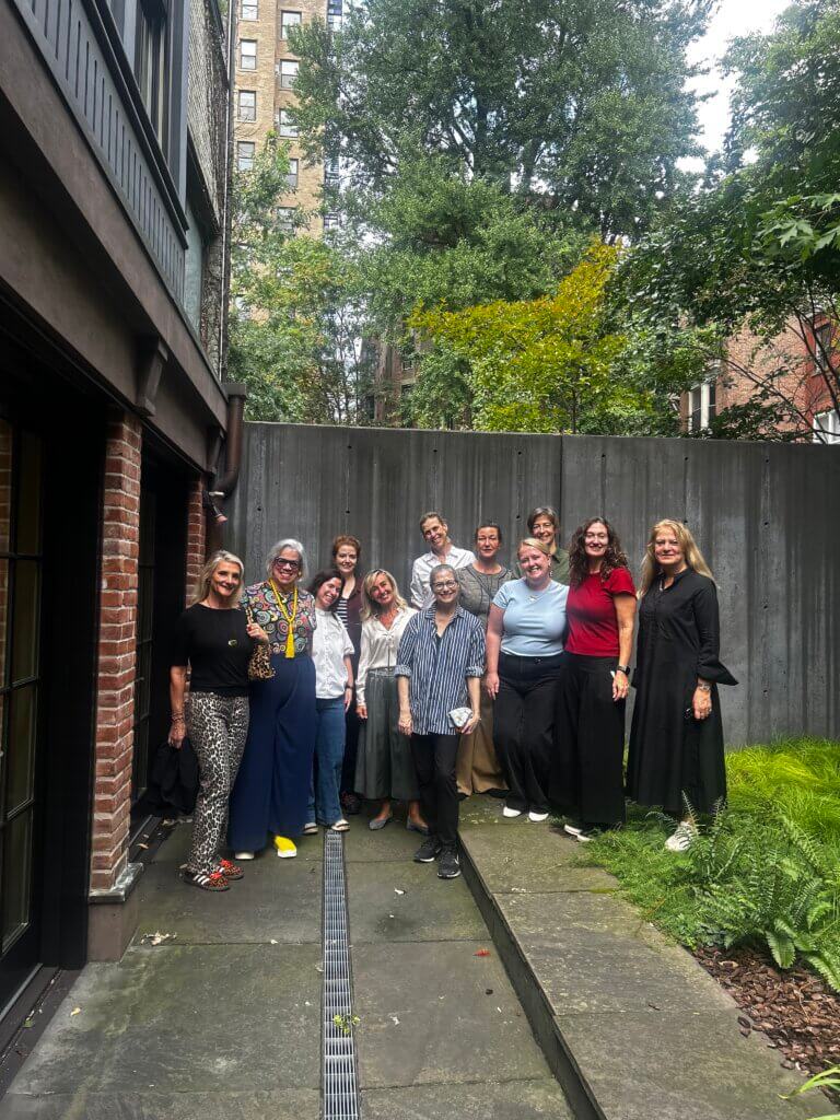 Group photo in the backyard at the Easton Foundation